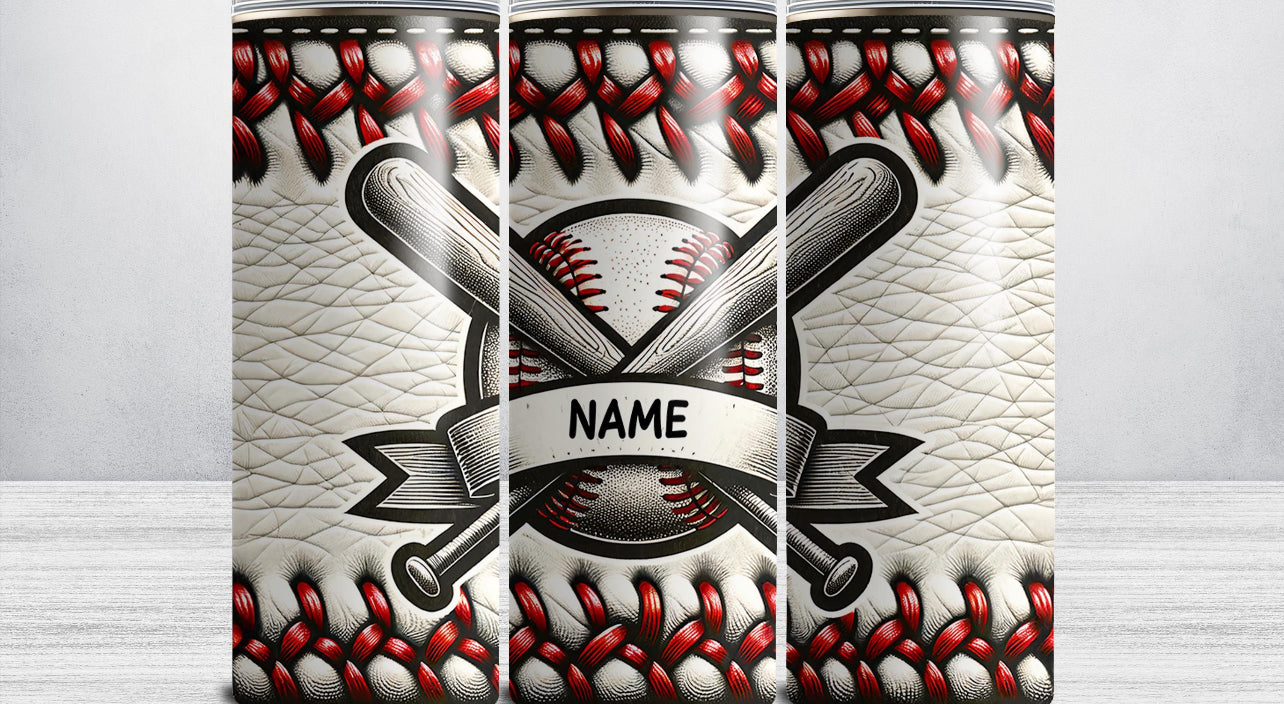 Double bat personalized tumbler