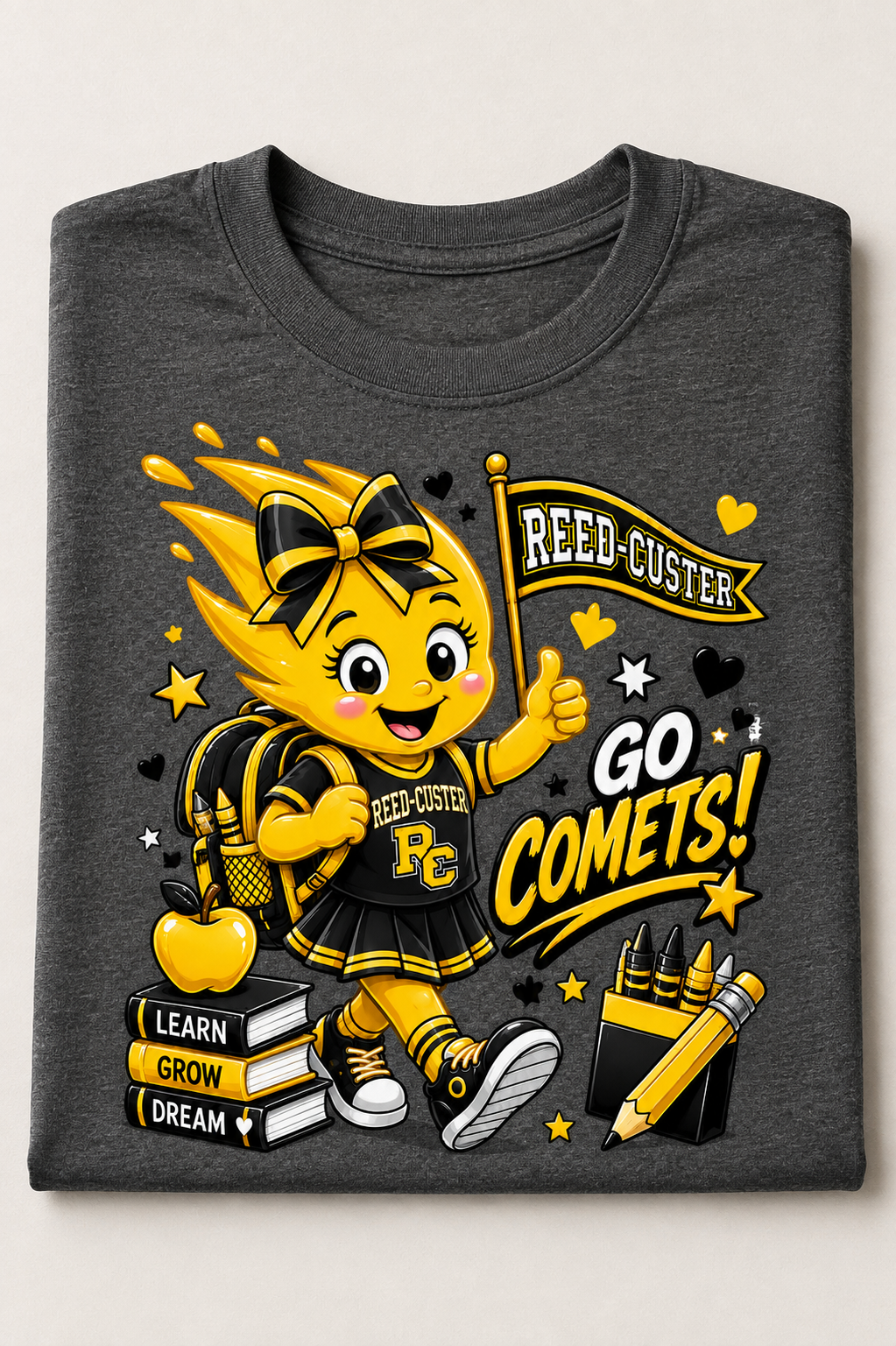 Reed-Custer Go Comets Bow School Spirit Youth T-Shirt