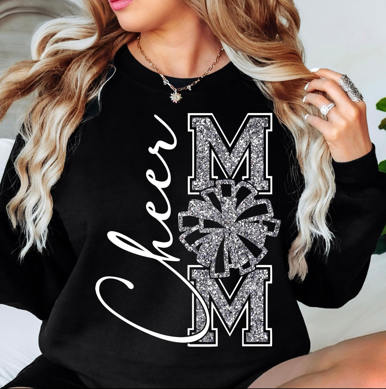 Glitter cheer mom