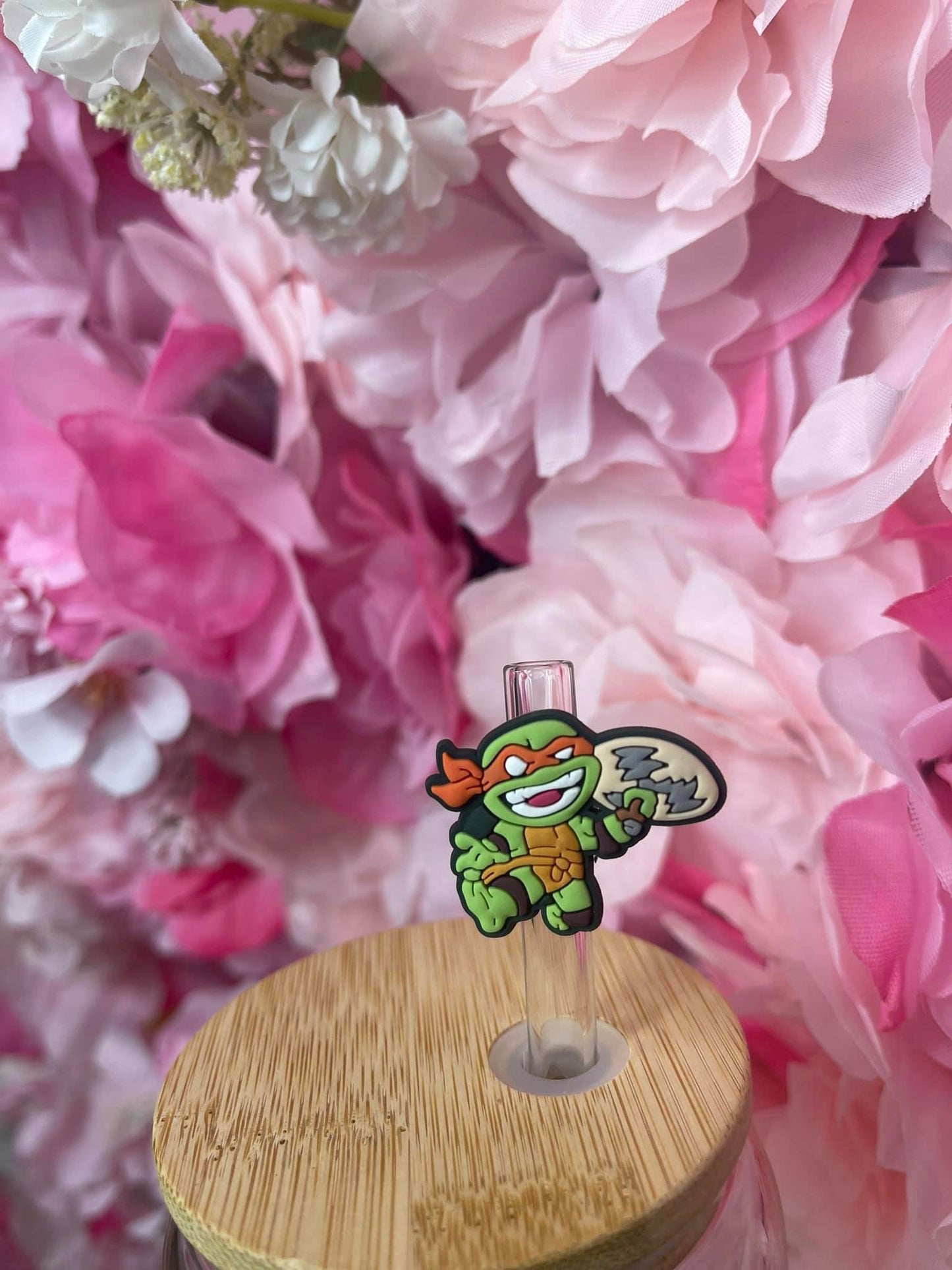 Orange turtle straw buddy