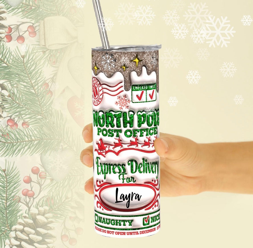 Custom NP post office tumbler