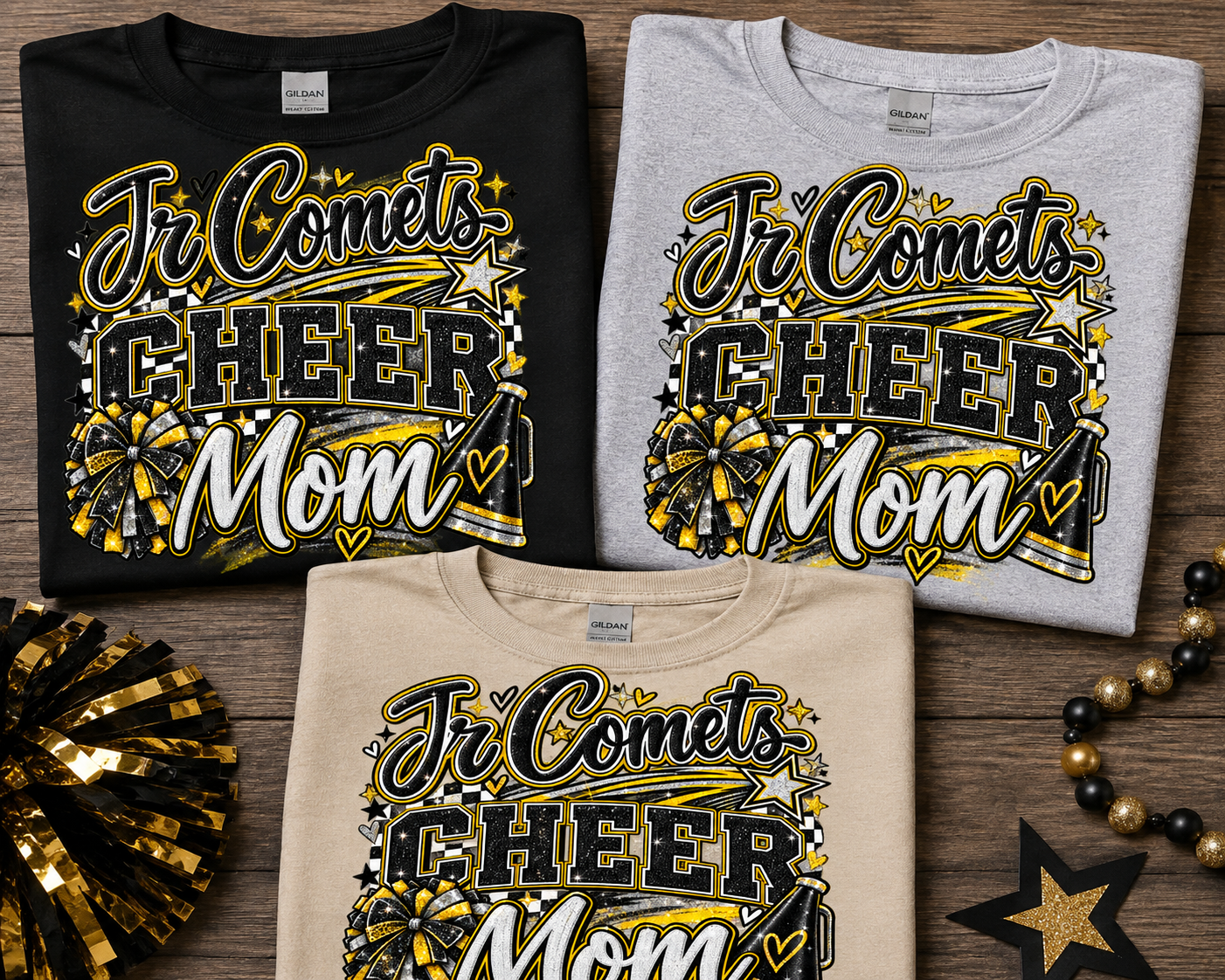 Jr Comets cheer Mom ￼