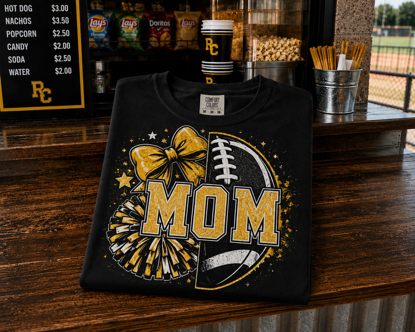 Comfort Colors cheer & football tshirt