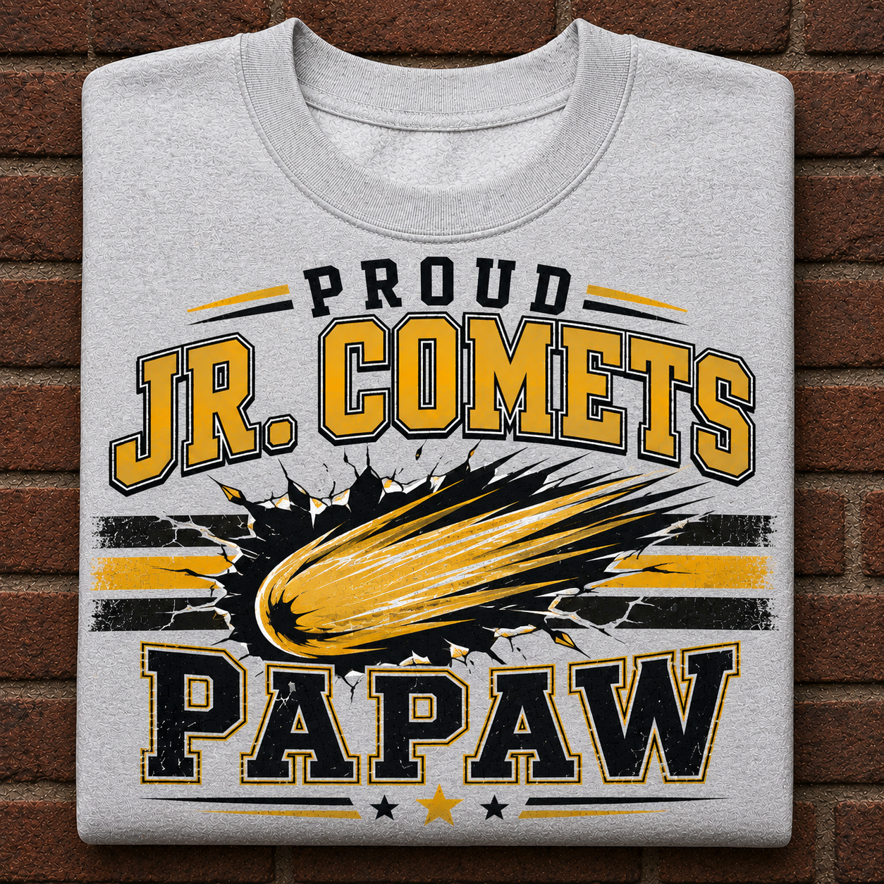 Personalized Proud Jr. Comets Family T-Shirt | Papa, Papo, Grandpa, Papaw & More
