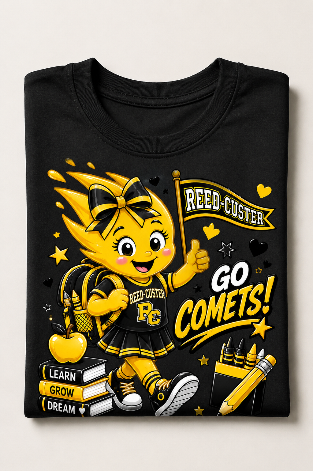 Reed-Custer Go Comets Bow School Spirit Youth T-Shirt