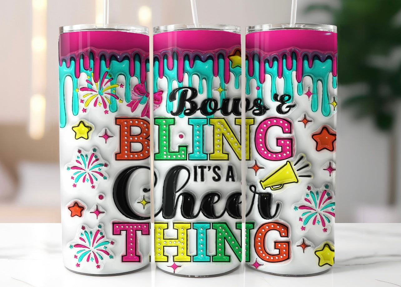 Bow’s & Bling it’s a cheer thing tumbler
