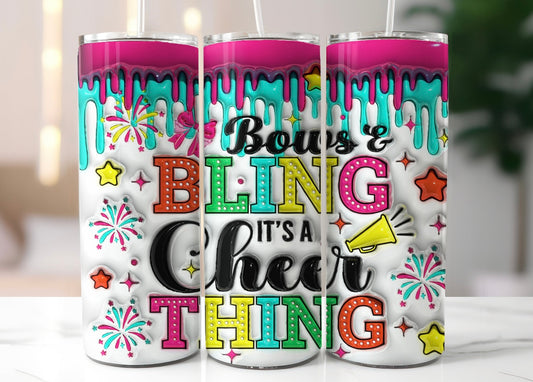 Bow’s & Bling it’s a cheer thing tumbler