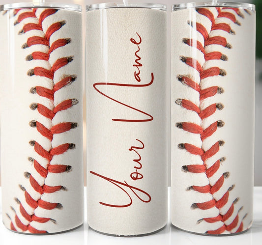 Personalized baseball tumbler