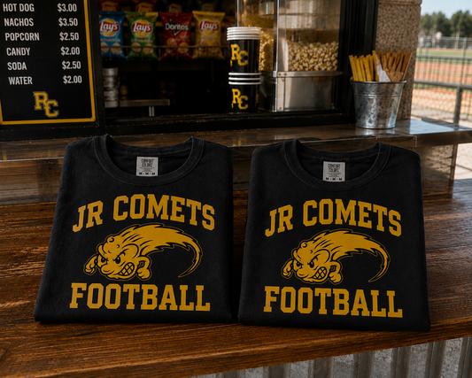 Comfort color, Jr Comets football T-shirt ￼
