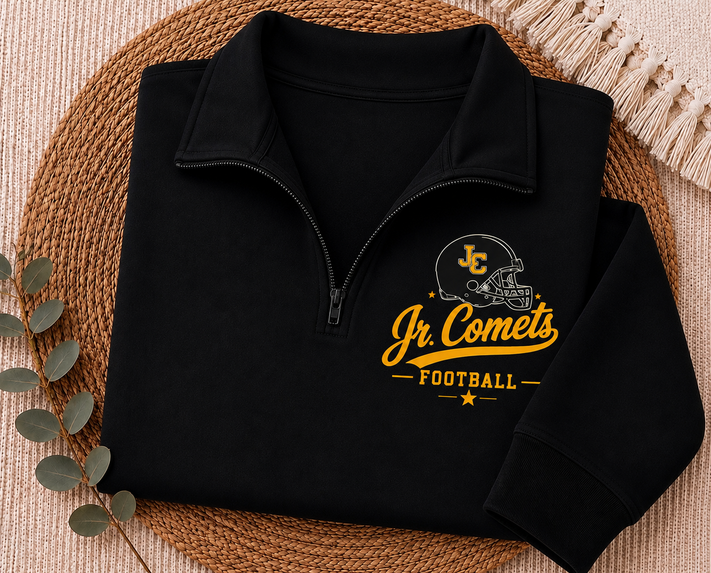 Jr Comets football quarter zip￼