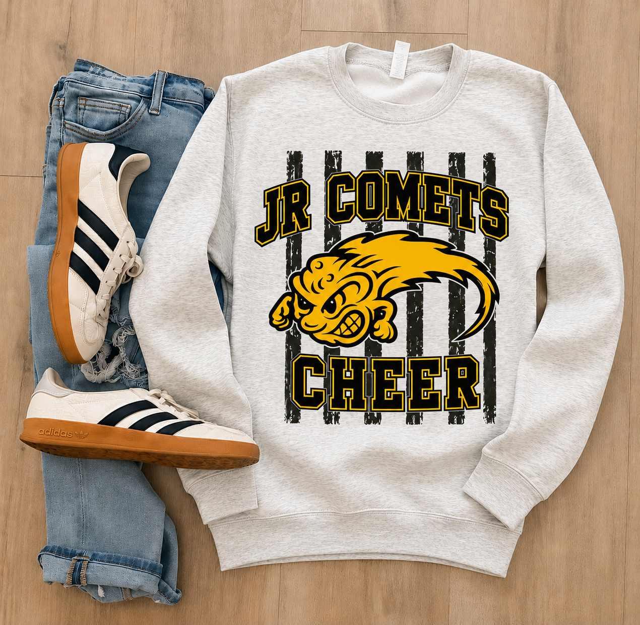 Jr Comets cheer T-shirt and crewneck ￼