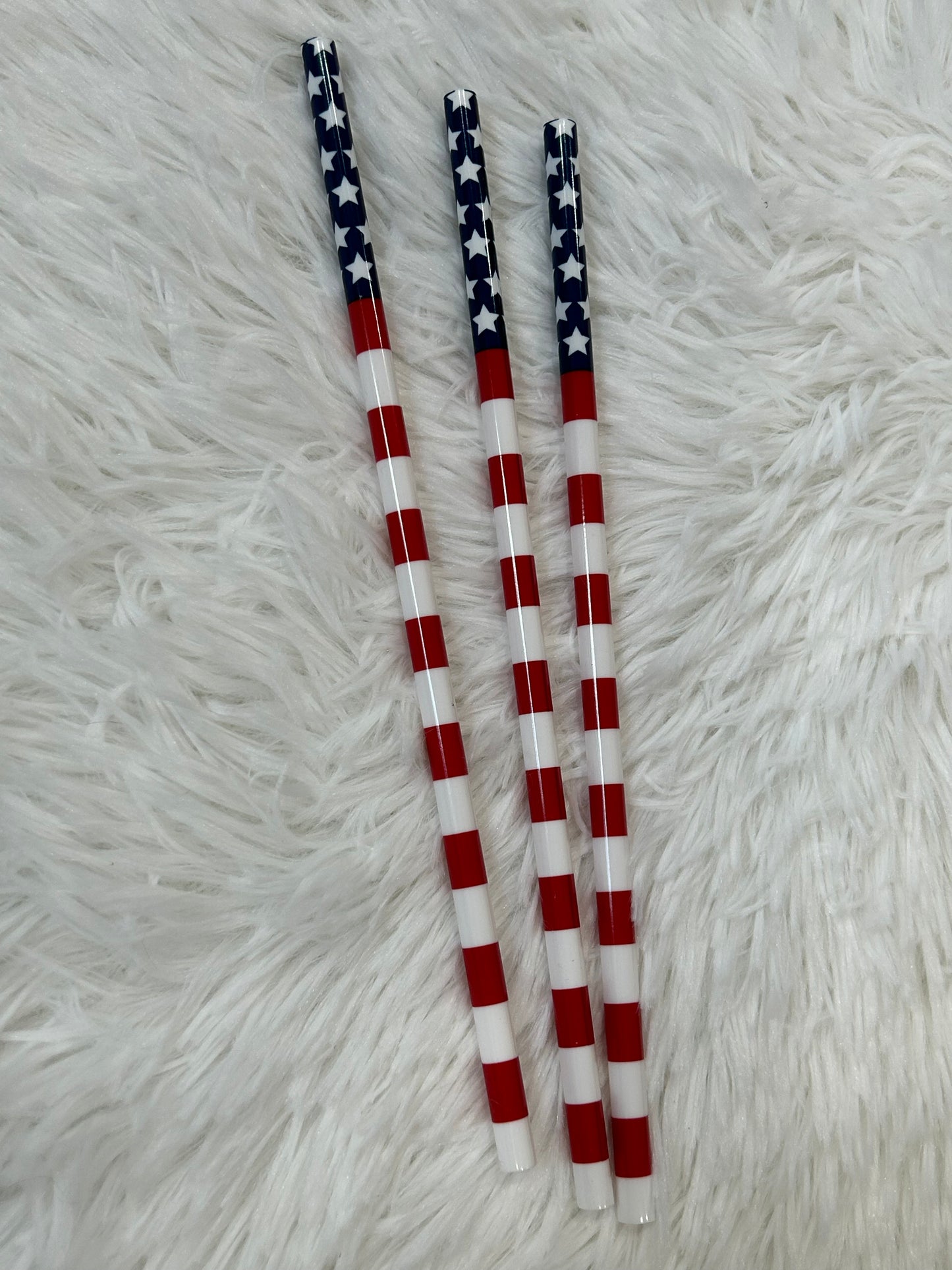 American Flag Straw