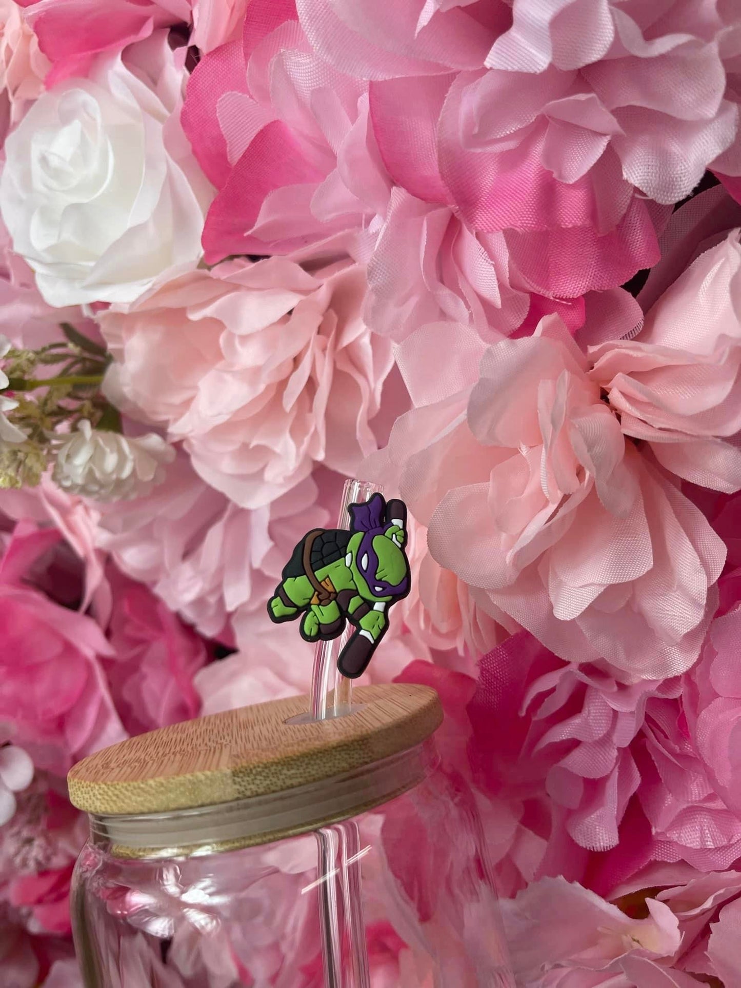 Purple turtle straw buddy